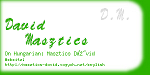 david masztics business card